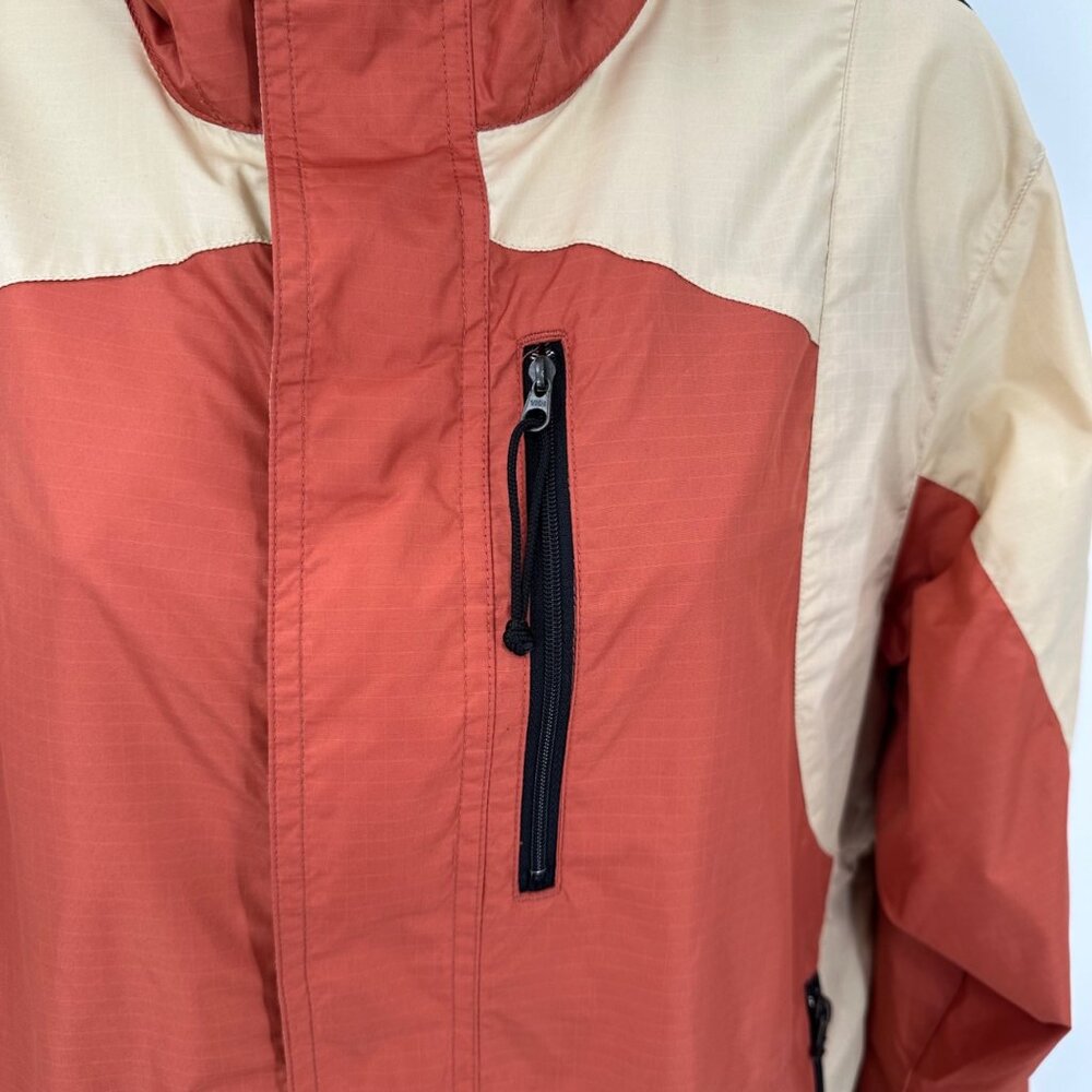 GoLite Womens Red & Beige Colorblock Hooded Jacket M Lightweight Windbreaker - Picture 4 of 15